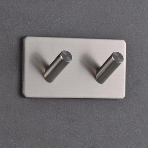 China Brushed Wall Mounted Robe Hooks Rack 3M Adhesive on sale