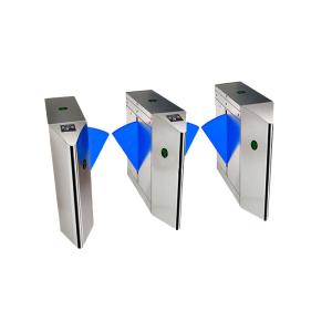 Silver Color Flap Barrier Gate 304 Inox Face Recognition Infrared Sensing Bridge