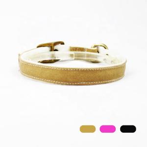 C505 Wholesale Adjustable Canvas Cotton Waterproof Pet Dog Training Collar