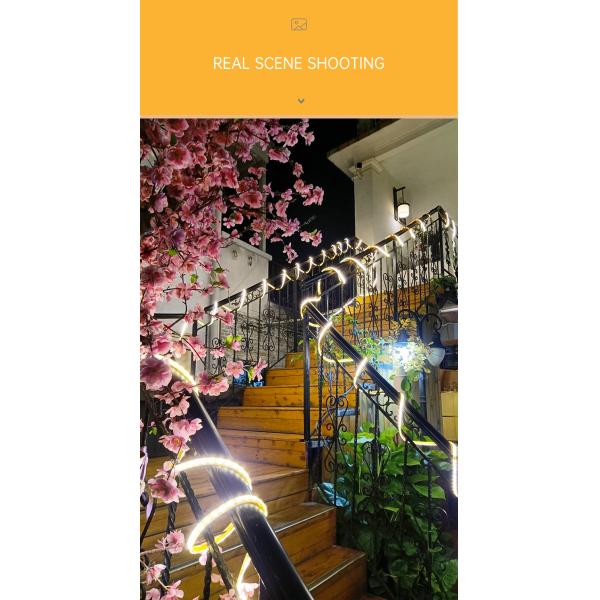 SMD 5050 LED Solar Strip Light , IP67 Flexible Decorative Rope Lights 3500K