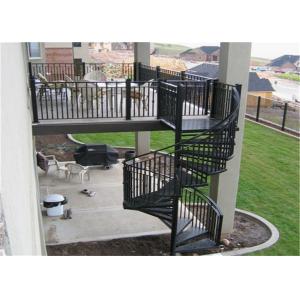 Home Decoration Walnut Wooden Spiral Staircase With Cable Railing , Uninterrupte