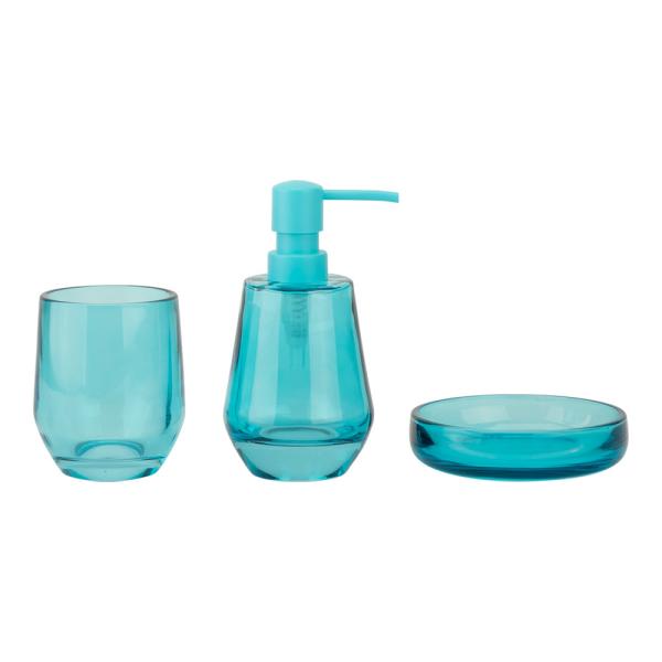3pcs Glass Bathroom Accessories Set Raindrop Shape Glass Soap Dispenser Tumbler Holder