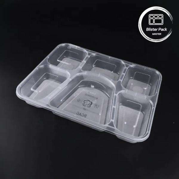 Buy Microwavable Plastic Take Out Boxes with 2, 3, 4, 6 Compartments Black Rectangular Disposable Meal Containers at wholesale prices