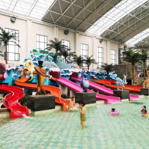Mini Water Park Kids' Water Slides Colorful Fiberglass Swimming Pool Slide