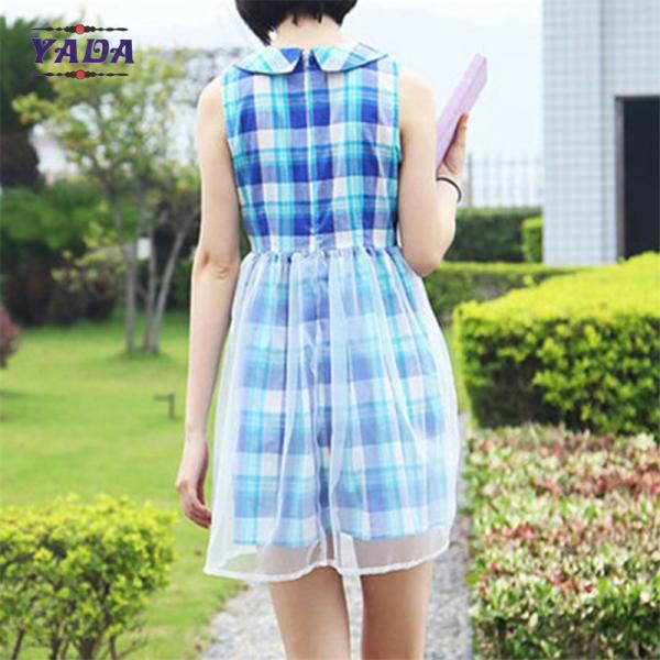 Elegant colorful check ladies simple dress China wholesale clothing with high quality
