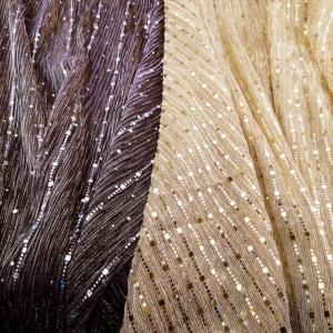 145gsm Knitted Glitter Metallic Sequin Fabric 145cm Evening Dress Material