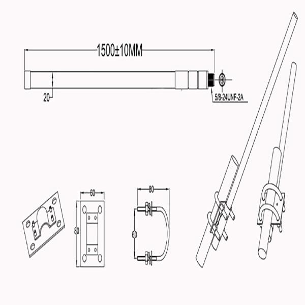 868MHz 915MHz Lora External Antenna Omni Directional Fiberglass 10dBi