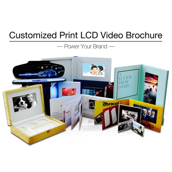 Advertising Promotion Video Brochure Card 7 Inch Lcd Video Book Four Color Printing