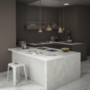 Book Match Quartz Surface Passerby Series with High Glossiness