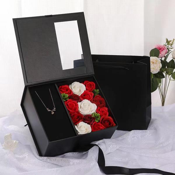 Acrylic White Magnetic Gift Box with Ribbon for Wedding Invitation Packaging Solution