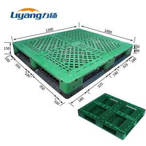 China Green PP Euro Pallet 1000x1200 Rackable Plastic Pallets Single Side on sale