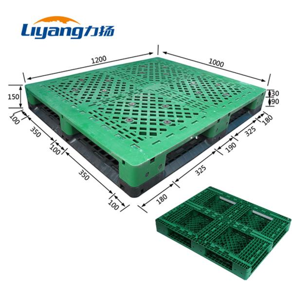 Buy Green PP Euro Pallet 1000x1200 Rackable Plastic Pallets Single Side at wholesale prices