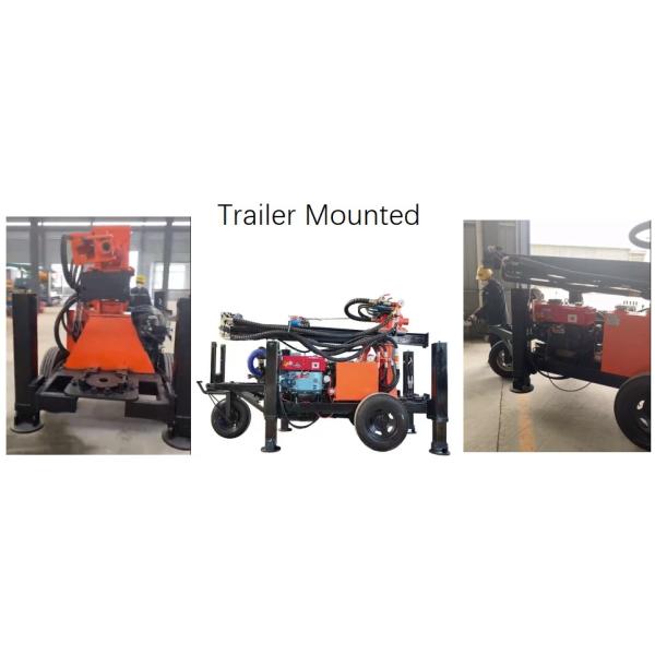 Trailer Mounted Water Well Drill Rig 130m Full Hydraulic For Shallow Wells