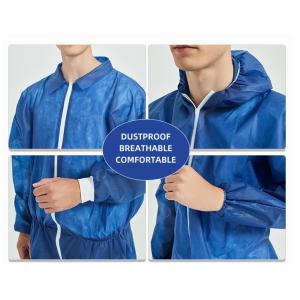 Waterproof Protective Coverall Clothings With Zipper And Elastic Ankles