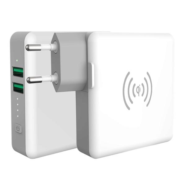 4 In 1 Plug 2 USB 5200mAh Travel Charger Power Bank