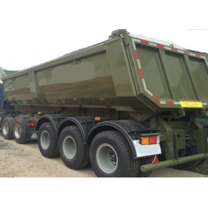 Construction Business Semi Trailer Truck , 3Axles Tipping Trailer Truck High