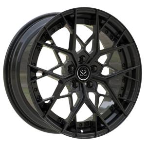 China 19 Inch 2 Piece Forged Wheels Gloss Black Spokes For 2019 Audi RS3 Stepped Lip Rims on sale