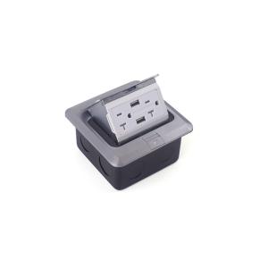 Silver Finish Table Pop Up Outlets For Convenience Aluminium Alloy Cover