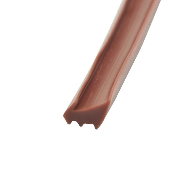 10*8 mm Brown PVC Rubber Strip Groove Type Barrier Strips