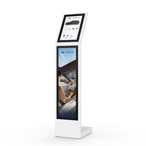 15.6inch Touch Screen and 29inch Stretched Bar Display Digital Interactive Information Kiosk Black or White L Type Vertical Screen Touch Screen Kiosk