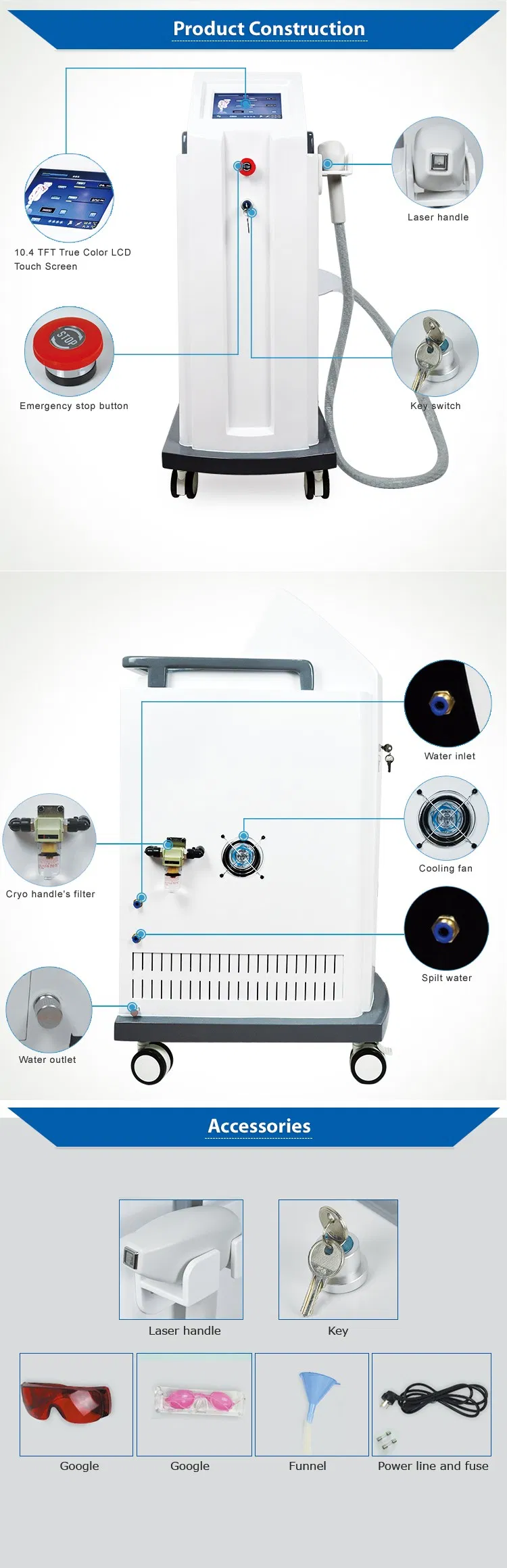 808nm Diode Laser Hair Removal Machine 300W CE Certified