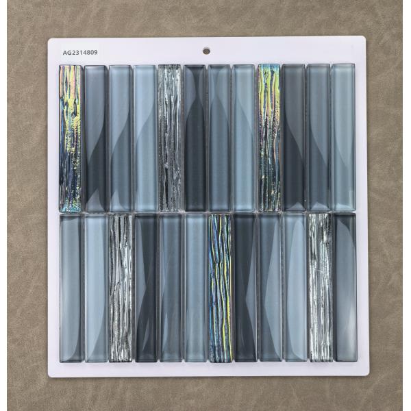Decorative And Stylish Gray 300x300mm Interior Wall Glass Mosaics For Apartment And Renovation Project