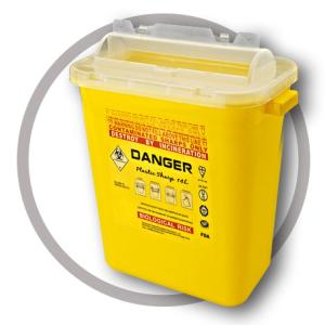 14 Litre Sharps disposal container, Sliding Lid, Red,Sharps Container |
