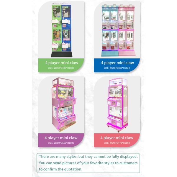 Coin Operated Games 4 Player Catch Key Chain Toy Claw Machine Crane Mini Claw Game Machine