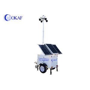 China PTZ Camera 9m Height Mobile Sentry Surveillance Trailers Solar IP65 on sale