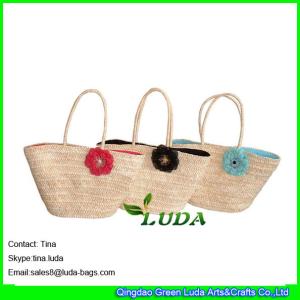 China LUDA cute flower straw handbags cornhusk straw woven straw tote on sale