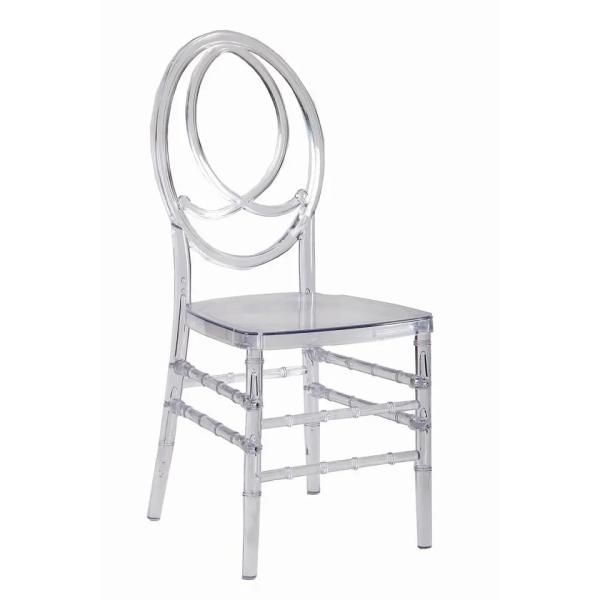 Stacked Chiavari chairs showing space-saving design