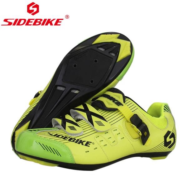 Buy Fluorescent Green Mens Road Cycling Shoes Microfiber Customized Shockproof at wholesale prices