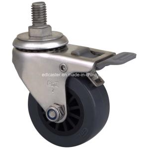 China Brake With Brake Grey Color Application Caster Stainless 2 40kg Threaded PU S2642-73 on sale