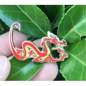 Zinc Alloy Gold Plating Translucent pin badge with satained glass