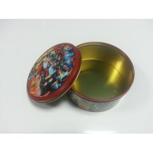 Christmas Cookie Tin Storage Containers , Food Storage Cylindroid Small Tin