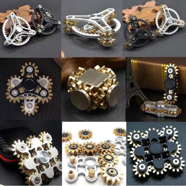 Stress Relief Toys Four Tooth Linkage Pure Copper Gyroscope Fidget Spinner for Adults