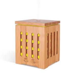 Square Aromatherapy Diffuser Ultrasonic Natural Bamboo Essential Oil Diffuser