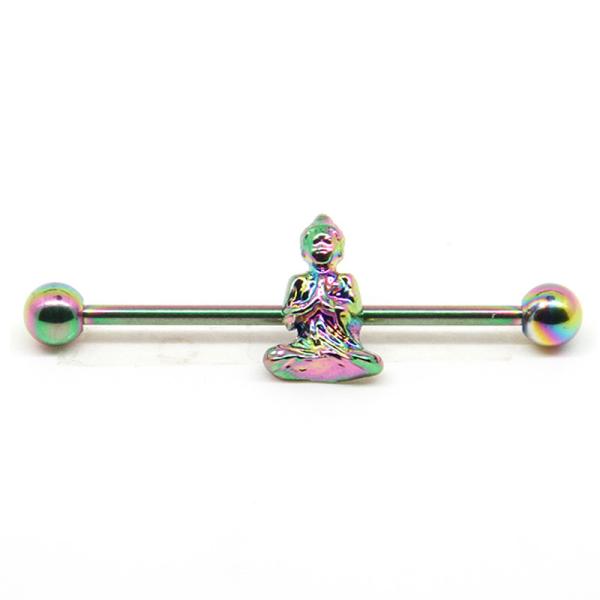 Buy Custom rainbow stainless steel jewelry industrial piercing 14g at wholesale prices