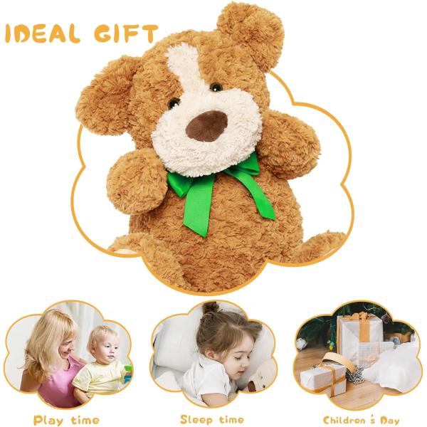 Large Size 24in Brown Stuffed Puppy Dog Plush Toy for Kids Soft Oem Customizable PP Filled Perfect Gift for Children