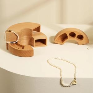 Personalized Jewelry Box Rotating Jewelry organizer Wooden Earrings Holder