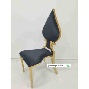 China Fancy Gold Wedding chair stackable luxury design white cushion on sale