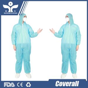 OEM SMS Disposable Protective Coverall , Dust proof Acid Resistant Coveralls