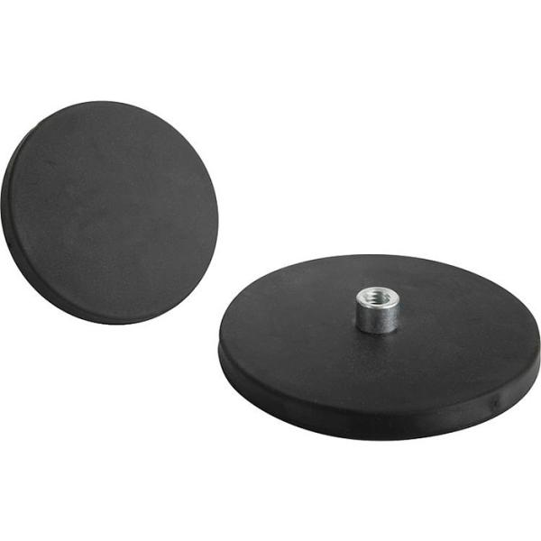 Buy 80 Degree Celcius Rubber Coated NdFeB Pot Magnet with Tapped Pin and Cutting Service at wholesale prices