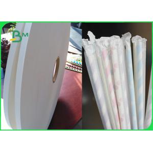 Food Safe Compostable 28gsm White Straw Pipe Wrapping Paper 35mm Rolls