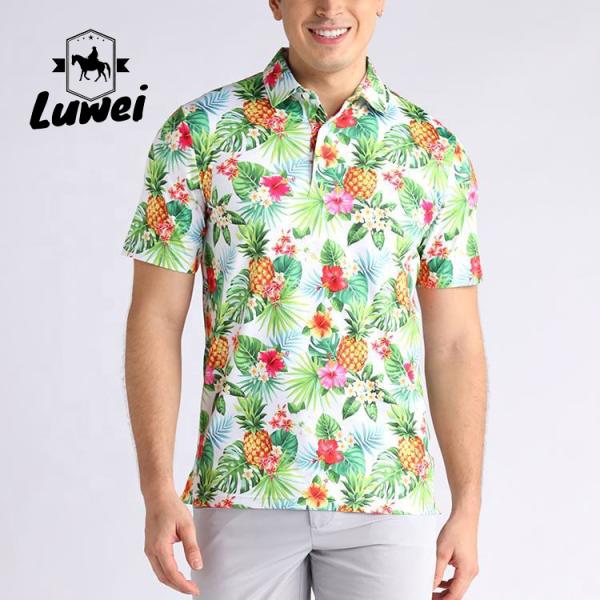 Spring Sublimated Embroidery Polo Shirts Polyester Formal Short Sleeve