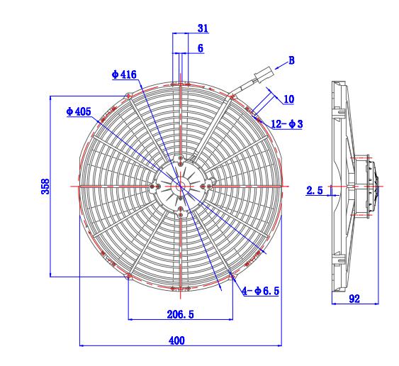 AC Axial Fan Motor , Carrier Ac Parts 16 Inches Condenser Fan For Bus / Truck