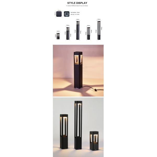 IP54 110-265V Matte Black Integrated LED Lawn Lights For Courtyard 2 Years Warranty