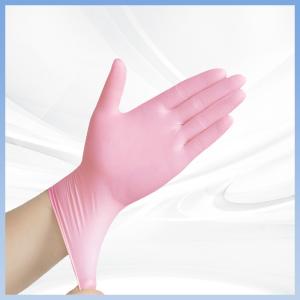 Ergonomic PVC Pink Gloves Oilproof Food Grade Disposable Gloves