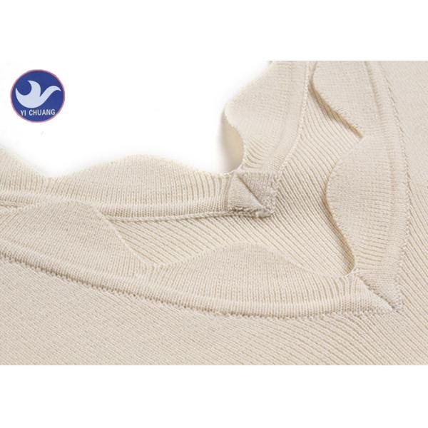 Wavy Edge Womens Knit Pullover Sweater Half Sleeves Short Body Summer Knitwear