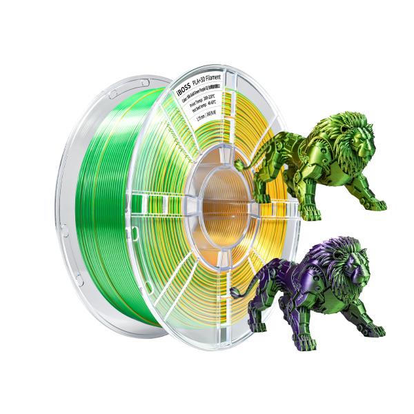 PLA + Filament F Tri Color or 3D Printer Silk Gold Green Purple 3d Printing Filament 1.75MM